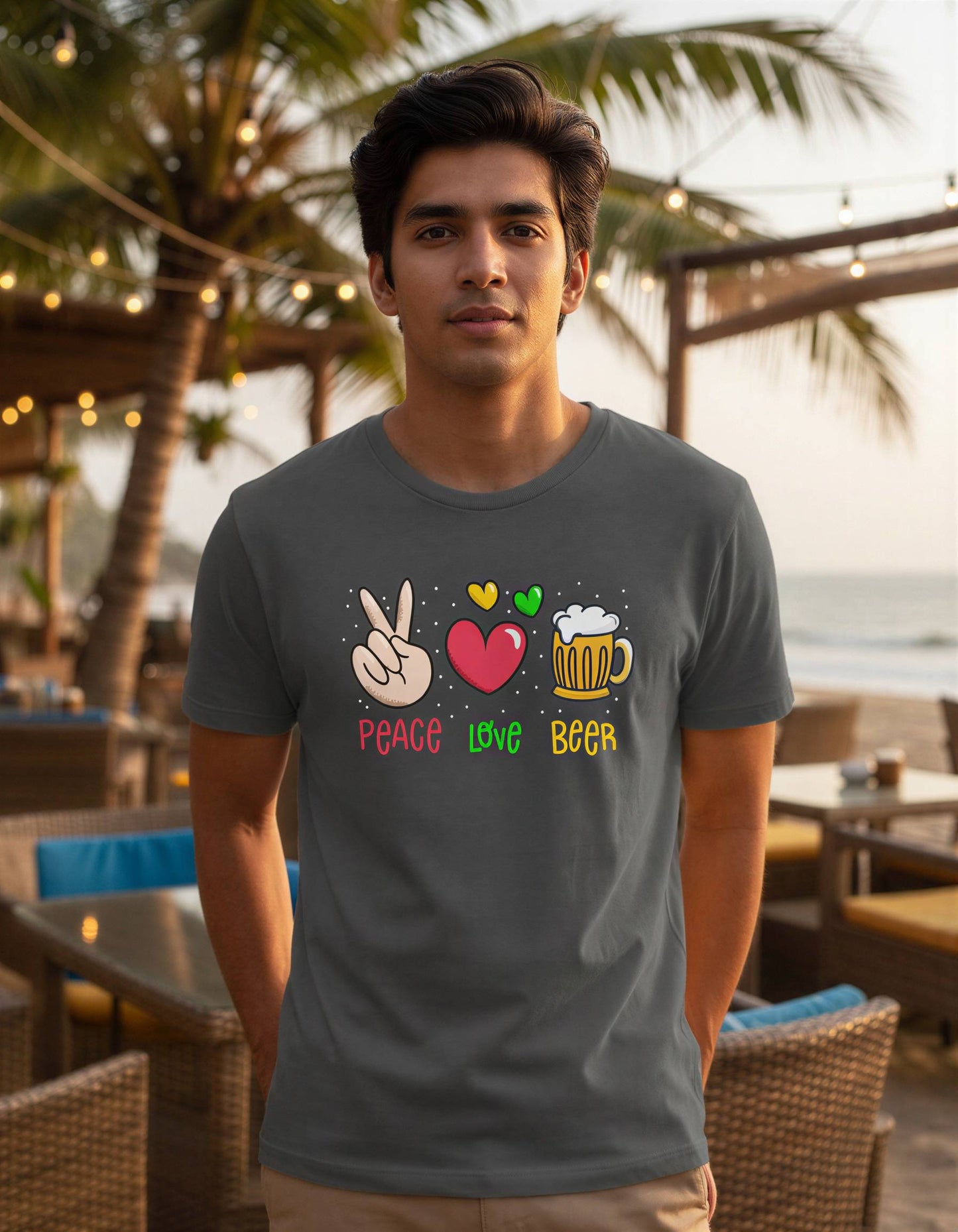 Peace Love Beer Men's T-Shirt
