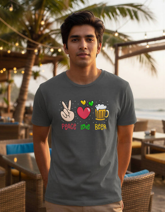 Peace Love Beer Men's T-Shirt