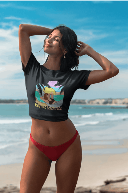 Resting Beach Face Women's Crop Top