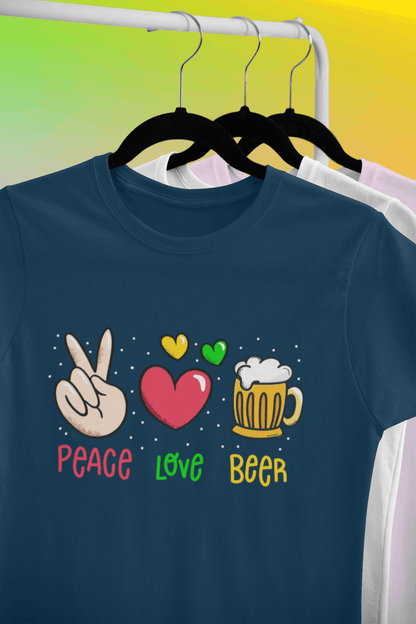 Peace Love Beer Men's T-Shirt