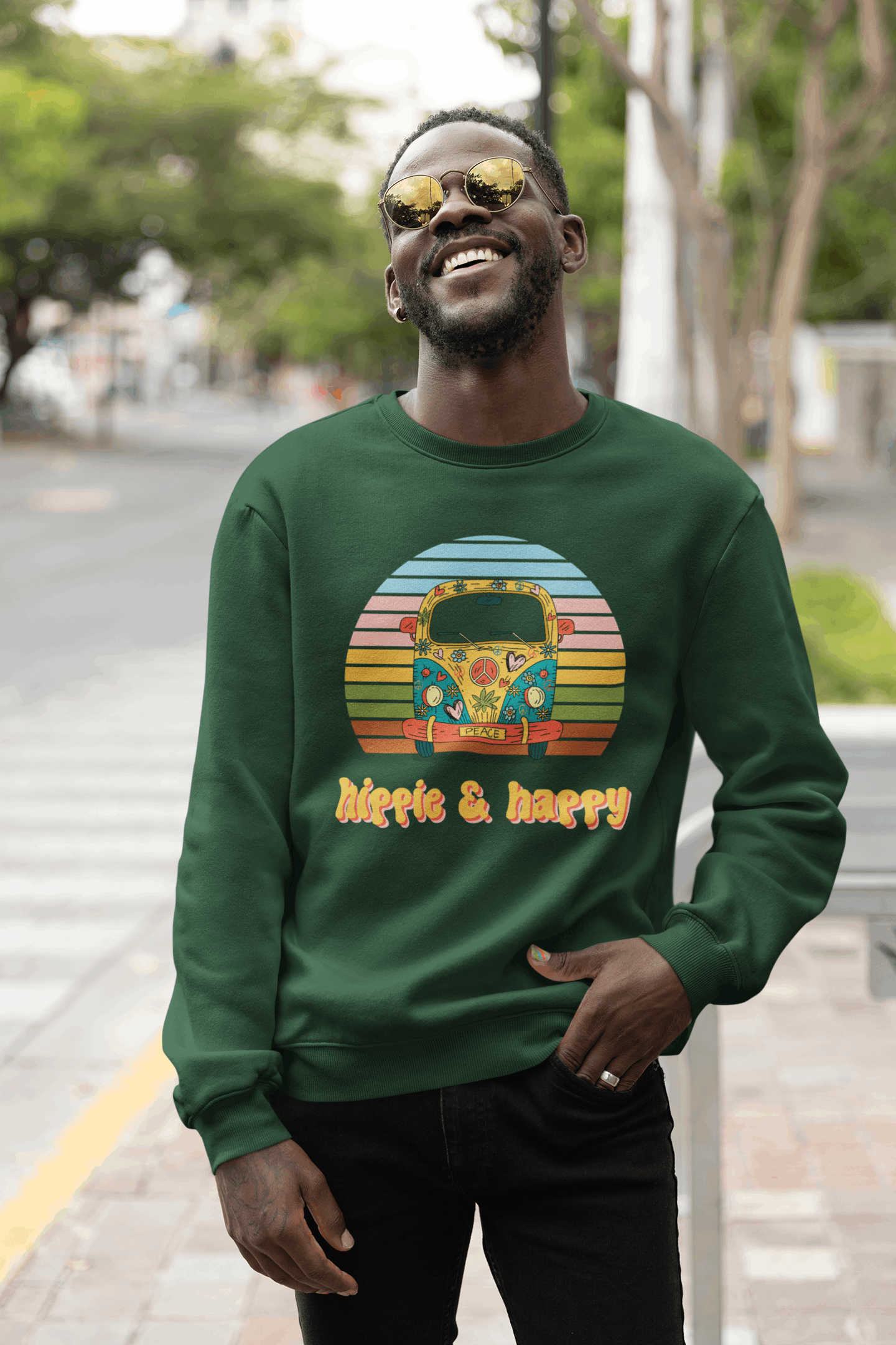 Hippie and Happy Unisex Sweatshirt